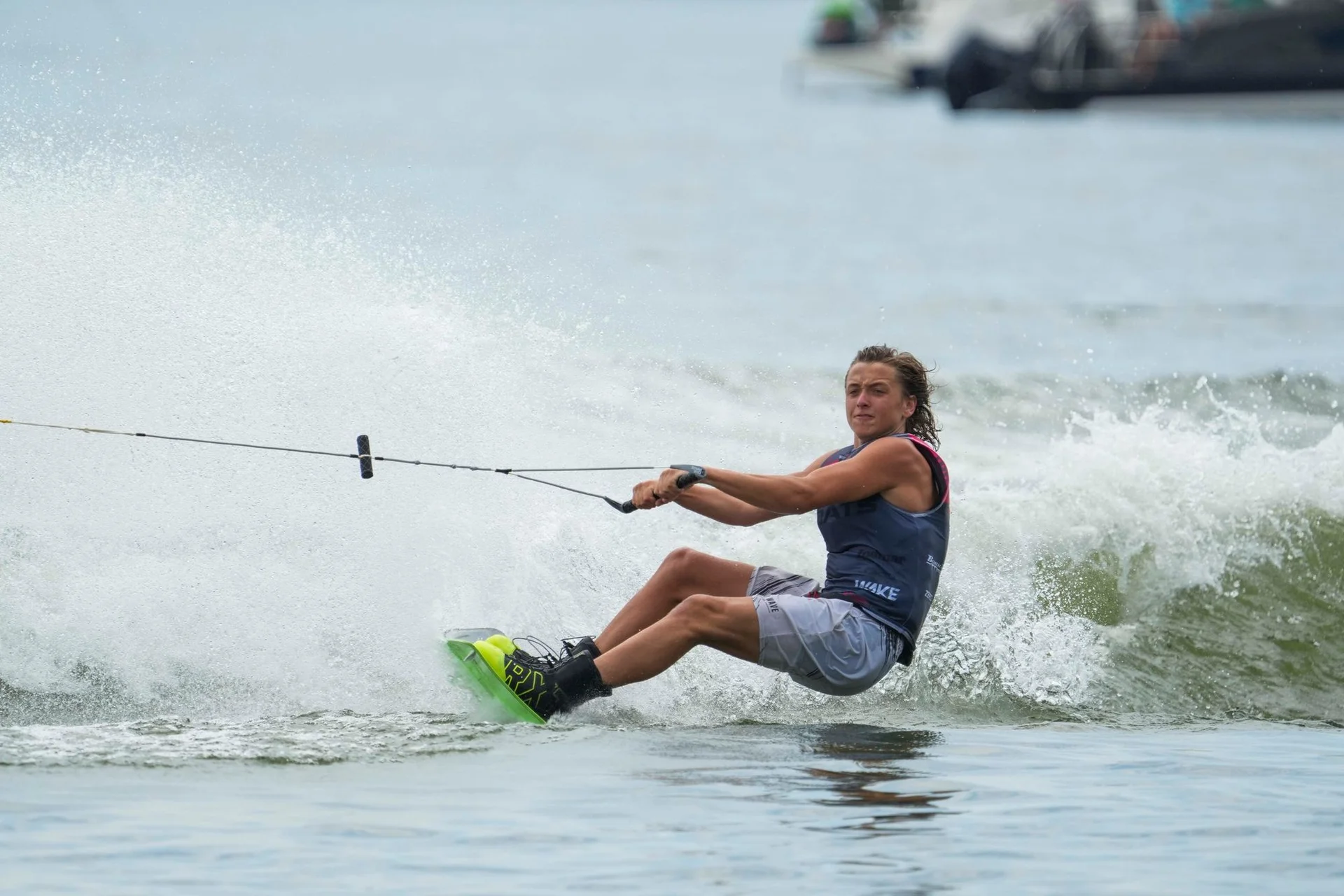 Camden Marsden carving hard into the wake