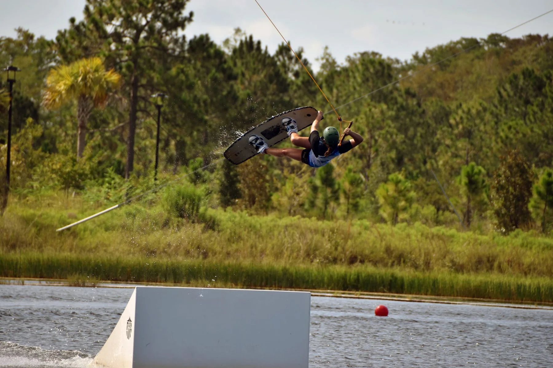 Campbell Scarborough jumping at the cable park