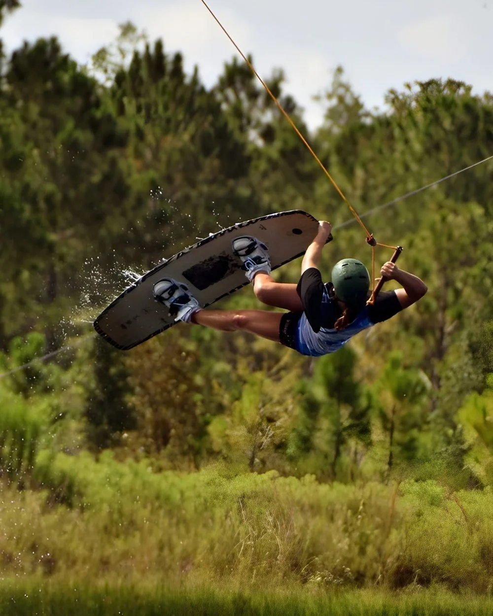 Campbell Scarborough jumping at the cable park